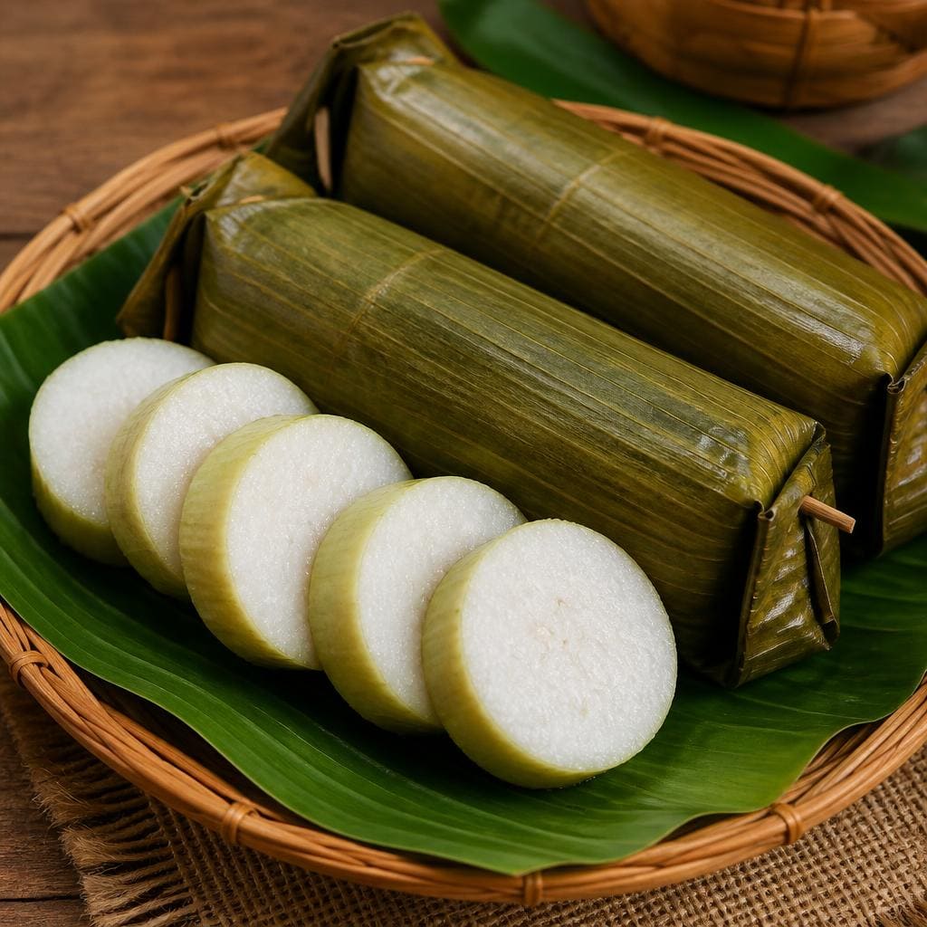 Lontong Te Sate dengan tekstur lembut dan pelengkap gurih