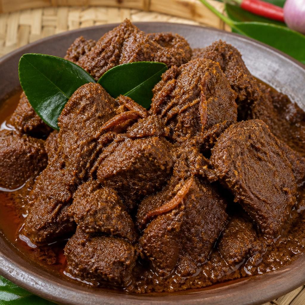 Rendang Te Sate dengan daging empuk dan bumbu kaya rempah